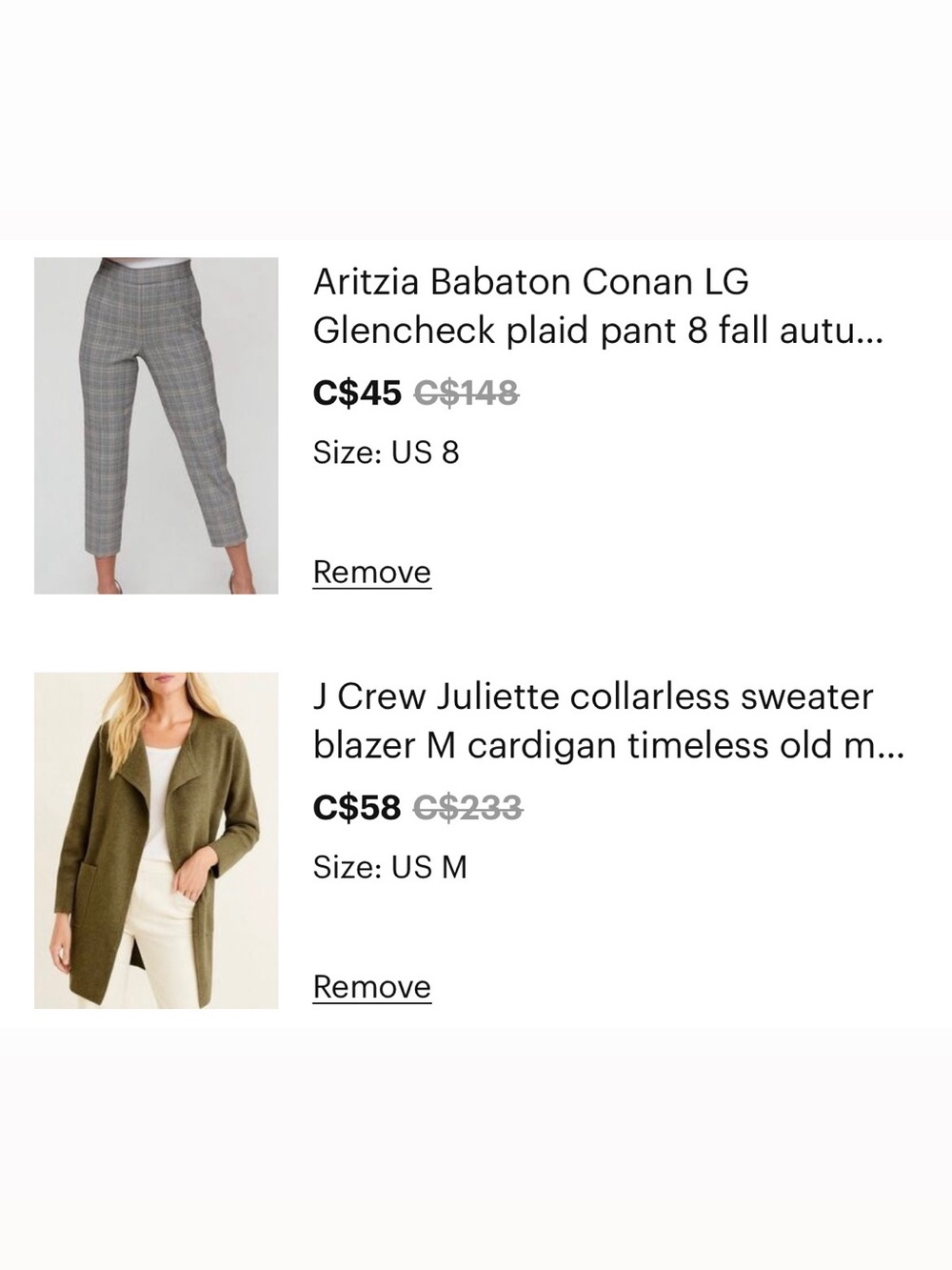 Custom listing - Babaton/J Crew/Maeve/Lululemon